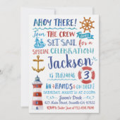 Waterverf Nautical Birthday Uitnodiging (Voorkant)