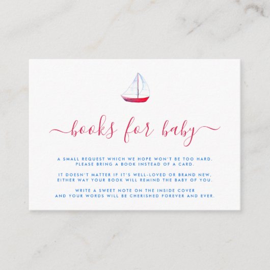 Waterverf Nautical Boat Book Request Breng een boe Informatiekaartje (Voorkant)