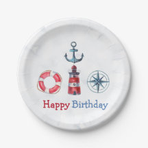 Waterverf Nautical Boy Birthday Party