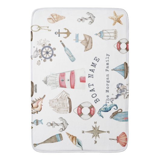 Waterverf Nautical Elements Sailor Badmat (Voorkant Verticaal)