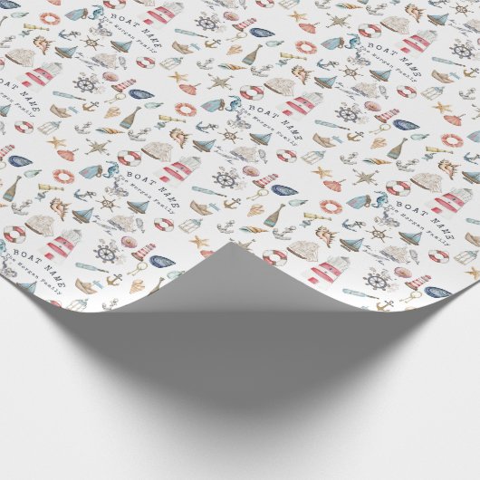 Waterverf Nautical Elements Sailor Cadeaupapier (Hoek)