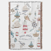 Waterverf Nautical Elements Sailor Deken (Voorkant Verticaal)