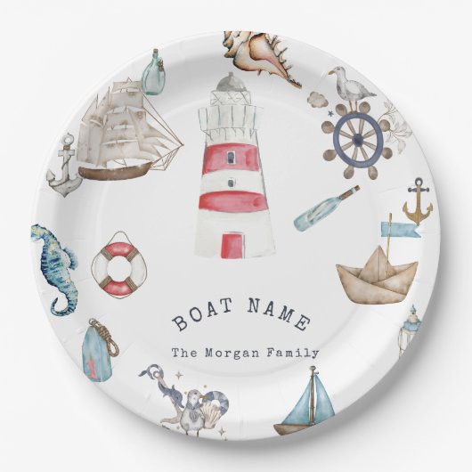 Waterverf Nautical Elements Sailor Papieren Bordje (Voorkant)