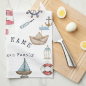 Waterverf Nautical Elements Sailor Theedoek (Quarter Fold)