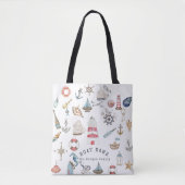 Waterverf Nautical Elements Sailor Tote Bag (Voorkant)