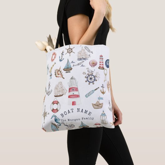 Waterverf Nautical Elements Sailor Tote Bag (Dichtbij)