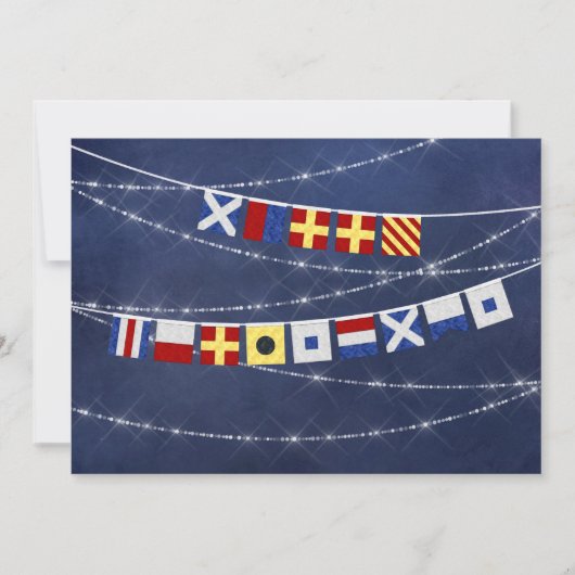 Waterverf Nautical Flag Merry kerst Maritime Feestdagenkaart (Voorkant)