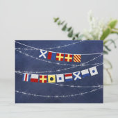 Waterverf Nautical Flag Merry kerst Maritime Feestdagenkaart (Staand voorkant)