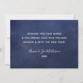 Waterverf Nautical Flag Merry kerst Maritime Feestdagenkaart (Achterkant)