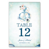 Waterverf Nautical Floral Anchor Beach Wedding Kaart (Achterkant)