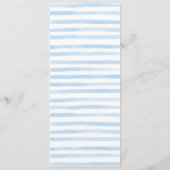Waterverf Nautical Floral Beach Blue Stripes Menu (Achterkant)