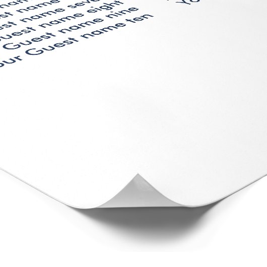 Waterverf Nautical Floral Wedding Seating Chart Poster (Hoek)