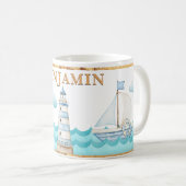Waterverf Nautical Lighthouse Sailships Mok (Voorkant rechts)