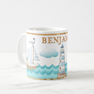 Waterverf Nautical Lighthouse Sailships Mok