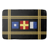 Waterverf Nautical Maritime Signal Flag Monogram Badmat (Voorkant)