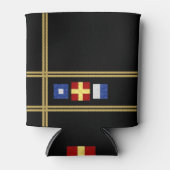 Waterverf Nautical Maritime Signal Flag Monogram Blikjeskoeler (Voorkant)