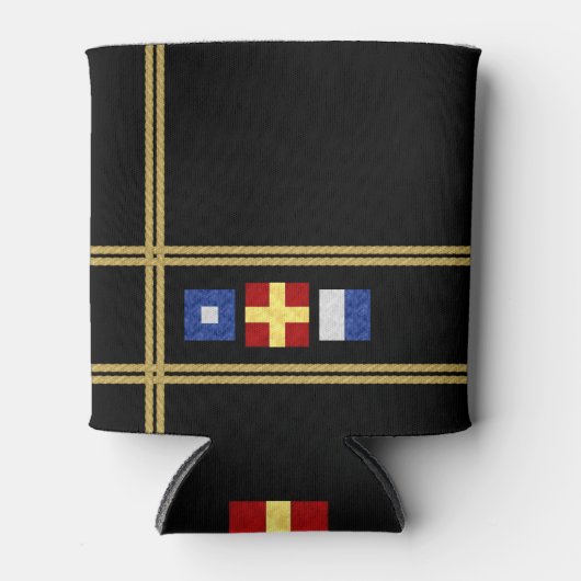 Waterverf Nautical Maritime Signal Flag Monogram Blikjeskoeler (Voorkant)