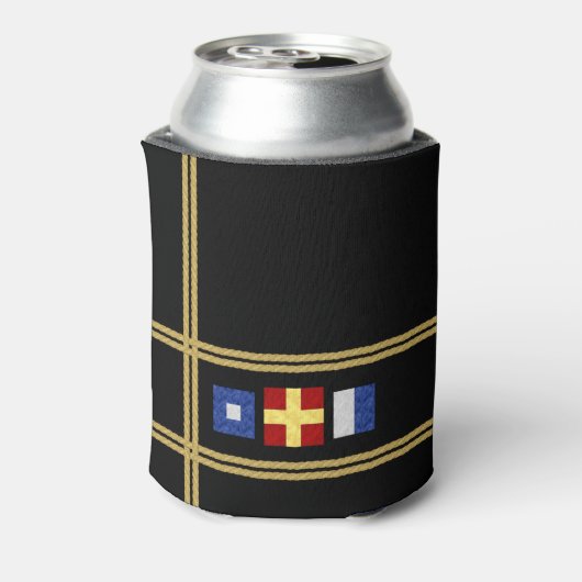 Waterverf Nautical Maritime Signal Flag Monogram Blikjeskoeler (Blikje Achterkant)