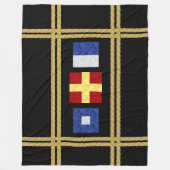 Waterverf Nautical Maritime Signal Flag Monogram Fleece Deken (Voorkant)
