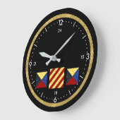 Waterverf Nautical Maritime Signal Flag Monogram Grote Klok (Hoek)