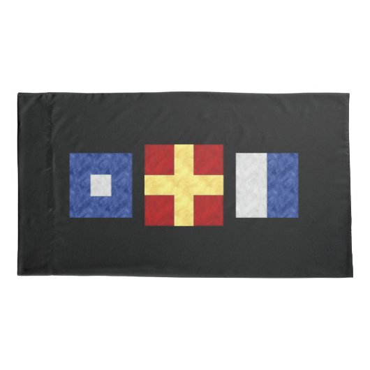 Waterverf Nautical Maritime Signal Flag Monogram Kussensloop (Achterkant)