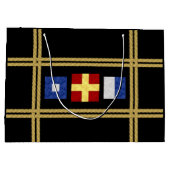 Waterverf Nautical Maritime Signal Flag Monogram Large Cadeautasje (Achterkant)