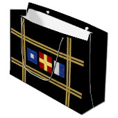 Waterverf Nautical Maritime Signal Flag Monogram Large Cadeautasje (Voorkant Gekanteld)
