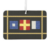 Waterverf Nautical Maritime Signal Flag Monogram Luchtverfrisser (Achterkant)