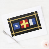 Waterverf Nautical Maritime Signal Flag Monogram Rechthoekige Sticker (Envelop)