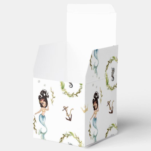 Waterverf Nautical Mermaid Bedankdoosjes (Geopend)