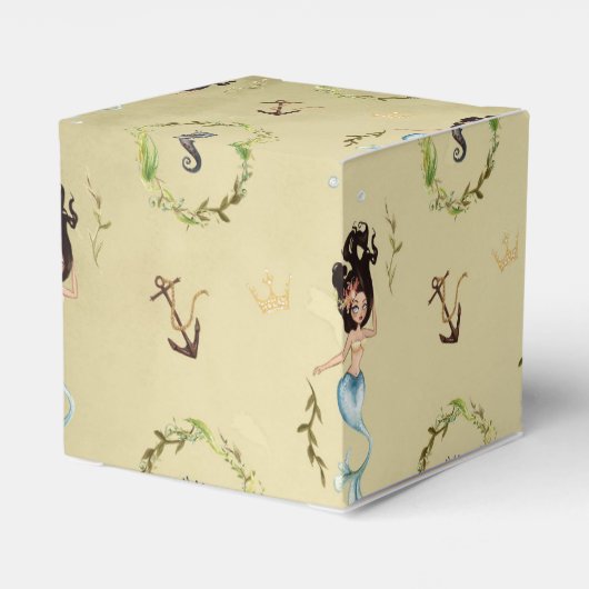 Waterverf Nautical Mermaid Bedankdoosjes (Achterkant)