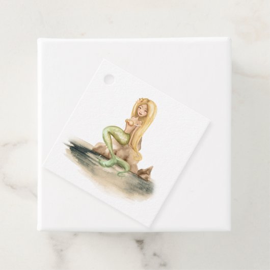 Waterverf Nautical Mermaid Party Bedankjes Labels (In situ)