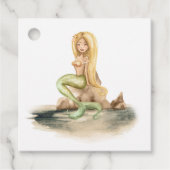 Waterverf Nautical Mermaid Party Bedankjes Labels (Voorkant)