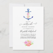 Waterverf Nautical Online Virtual Wedding Kaart (Voorkant)