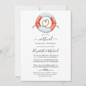 Waterverf Nautical Online Virtual Wedding Kaart (Voorkant)