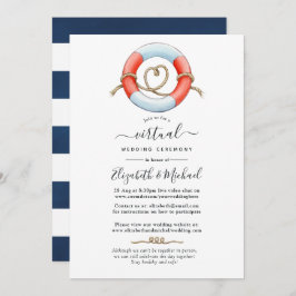 Waterverf Nautical Online Virtual Wedding Kaart
