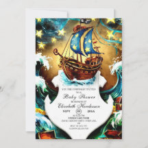 Waterverf Nautical Pirate Baby shower