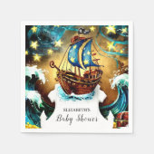 Waterverf Nautical Pirate Baby shower Servet (Voorkant)