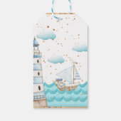 Waterverf Nautical Sailships Baby shower Cadeaulabel (Achterkant)