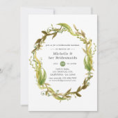 Waterverf Nautical Seaweed Bridesmaids Luncheon Kaart (Voorkant)