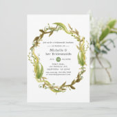 Waterverf Nautical Seaweed Bridesmaids Luncheon Kaart (Staand voorkant)