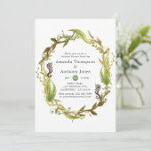 Waterverf Nautical Seaweed Wedding Couples Shower Kaart (Staand voorkant)