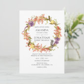 Waterverf Nautical Seaweed Wedding Kaart (Staand voorkant)