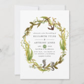 Waterverf Nautical Seaweed Wedding Kaart (Voorkant)