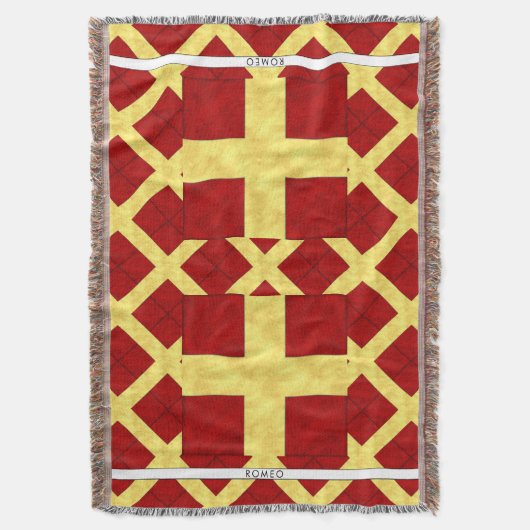 Waterverf Nautical Signal Maritime Vlag Deken (Voorkant Verticaal)