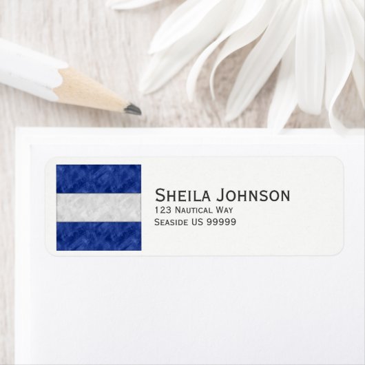 Waterverf Nautical Signal Maritime Vlag Etiket (Insitu)