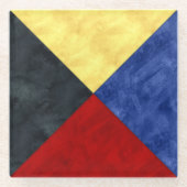 Waterverf Nautical Signal Maritime Vlag Glazen Onderzetter (Voorkant)