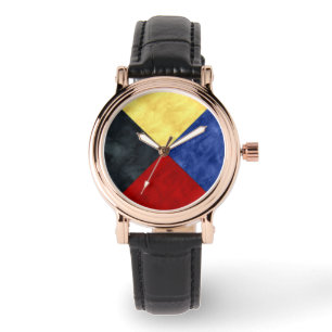 Waterverf Nautical Signal Maritime Vlag Horloge
