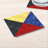 Waterverf Nautical Signal Maritime Vlag Kartonnen Onderzetters (Schuin)