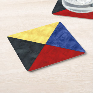 Waterverf Nautical Signal Maritime Vlag Kartonnen Onderzetters